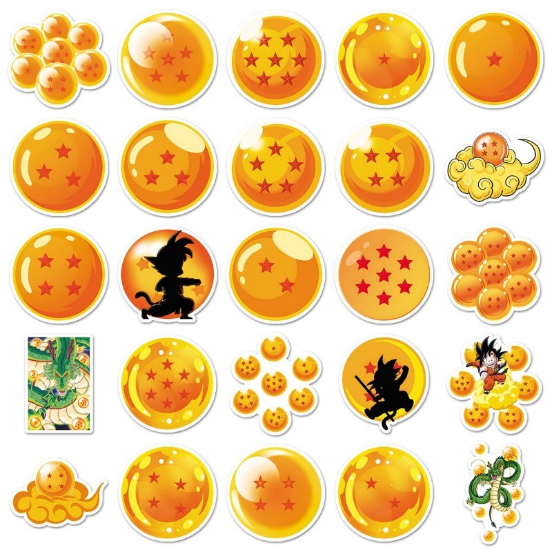 Model Kit Dragon Ball - 50 szt. naklejek PVC Dragon Ball,